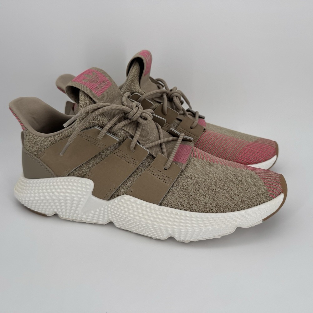 Adidas Prophere Trace Men's Size 13 Khaki Pink White Shoes Sneakers